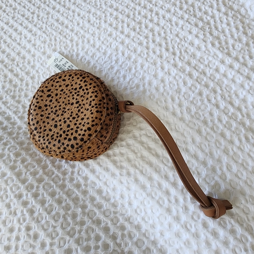 Madewell Hair On Hide Cheetah Print Coin Purse NWT